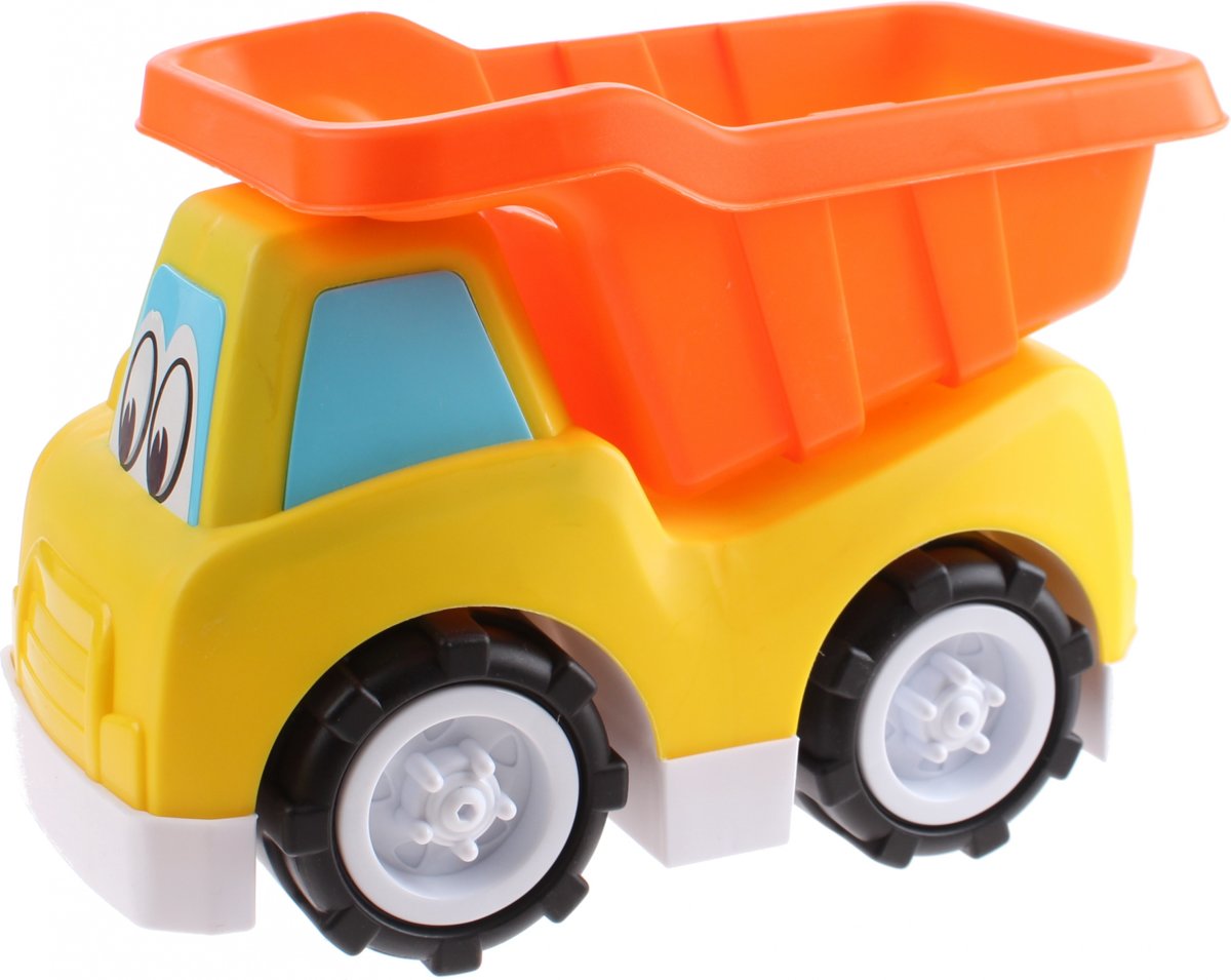 Lets Play Tekenfilmauto Kiepwagen 30 Cm Jongens Geel/oranje